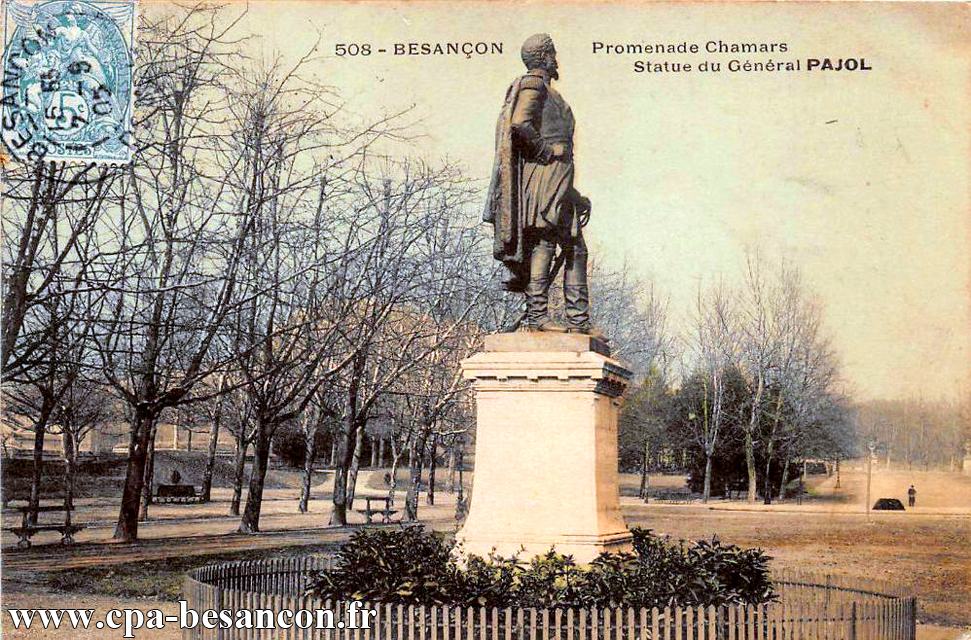 508 - BESANÇON  - Promenade Chamars - Statue du Général PAJOL